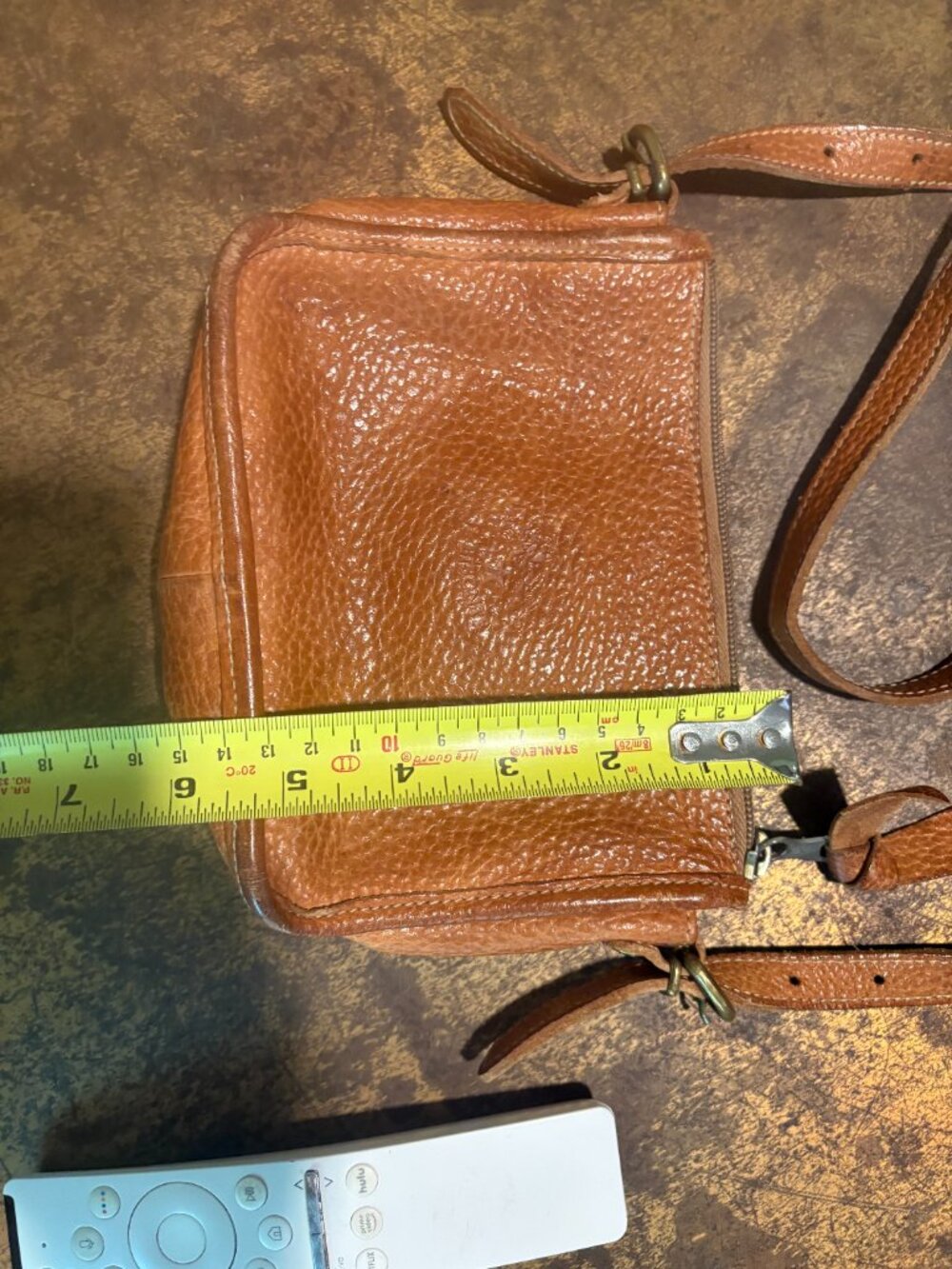 IL Bisonte Vintage Purse Wanny Di Filippo Pebbled Caramel Tan Leather Crossbody - Picture 4 of 7